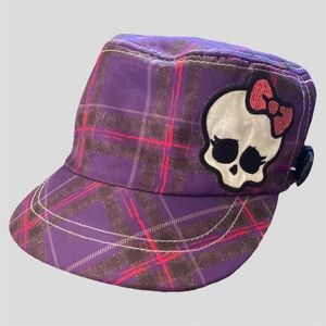 2013 Monster High newspaper boy purple plaid hat